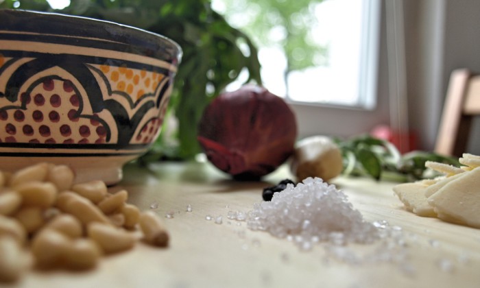 Zutaten Rucola Salbei Cashew Pesto